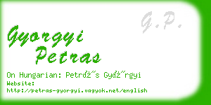 gyorgyi petras business card